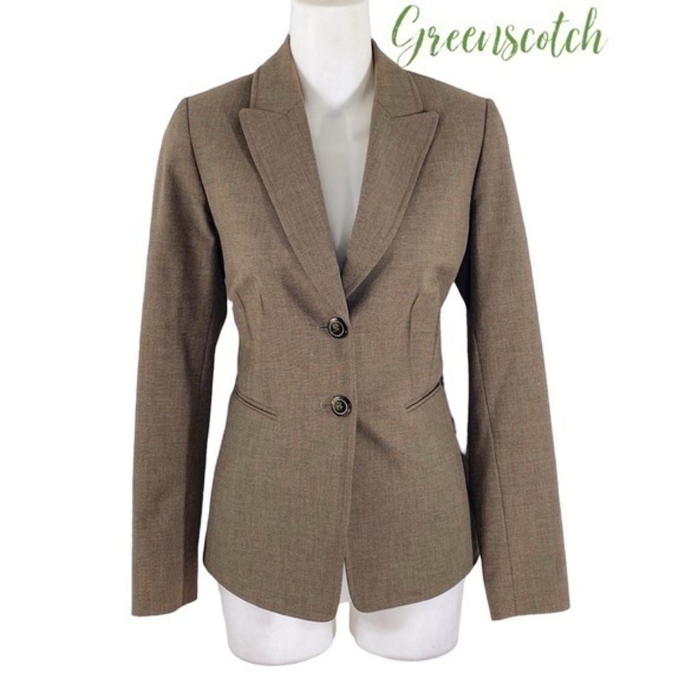 Antonio Melani brown tone fitted tailored look two button blazer jacket 2
